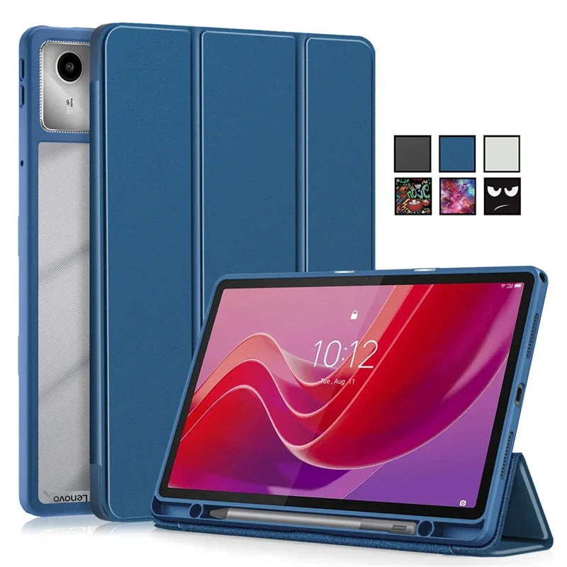 Tablet for Lenovo Tab M11 Case with Pen Holder Folding Stand Acrylic TPU Back Cover for XiaoxinPad Xiaoxin Pad 2024 Case 11 inch