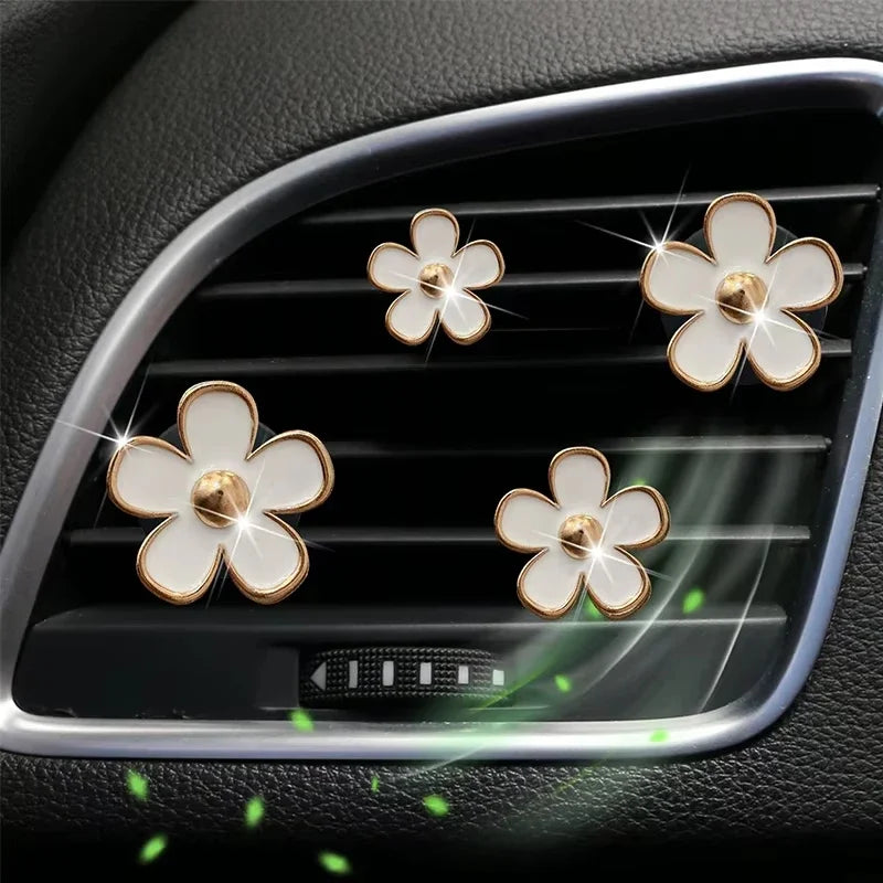 Car air conditioner, flower fragrance, car air outlet, car mounted daisy air outlet, perfume, car interior, female