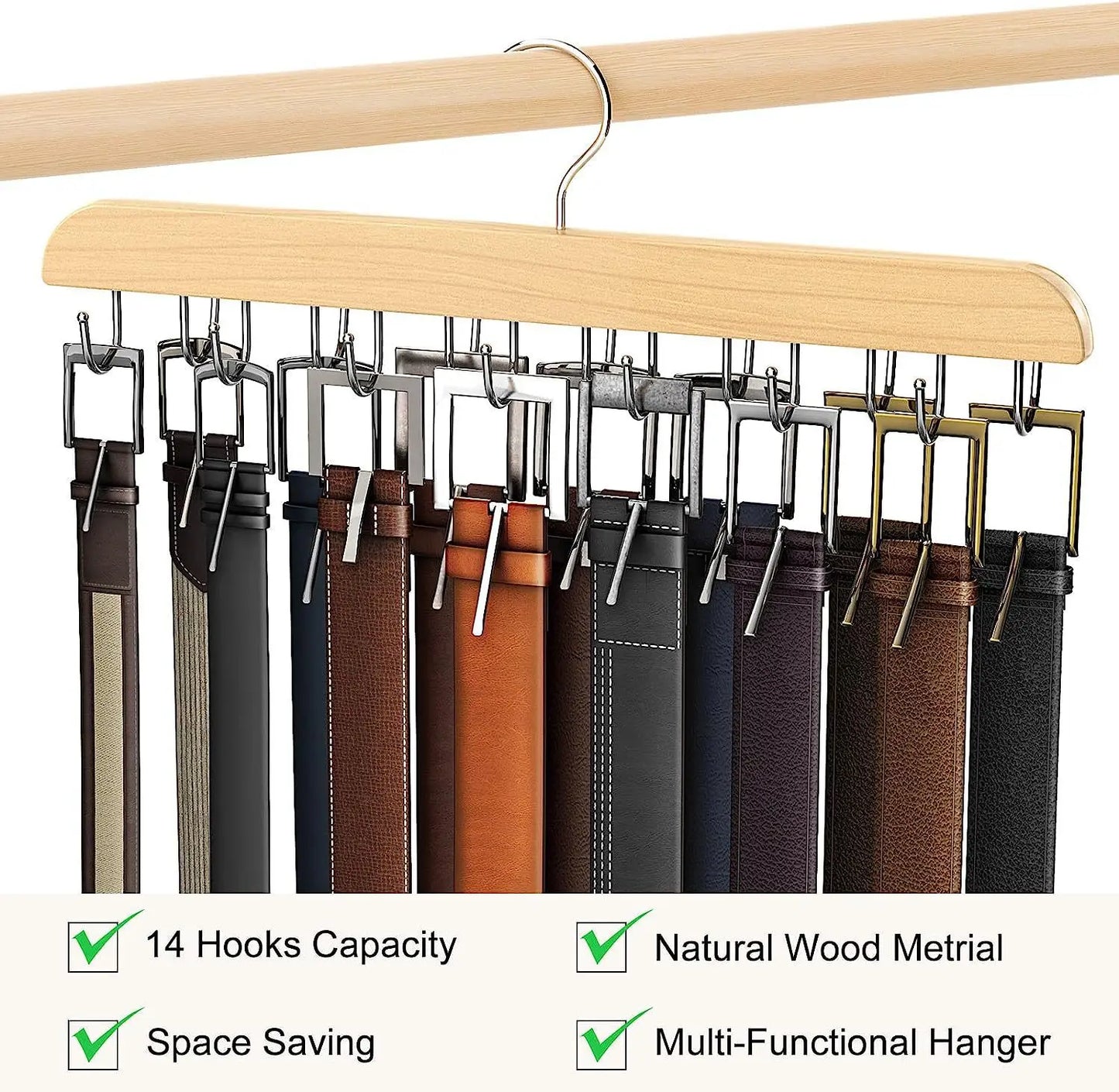 Wooden Belt Rack Women Storage Hangers for Clothes Case Home Wardrobe Accessories Supplly Scarf Organizer Men Tie Belt Hangers