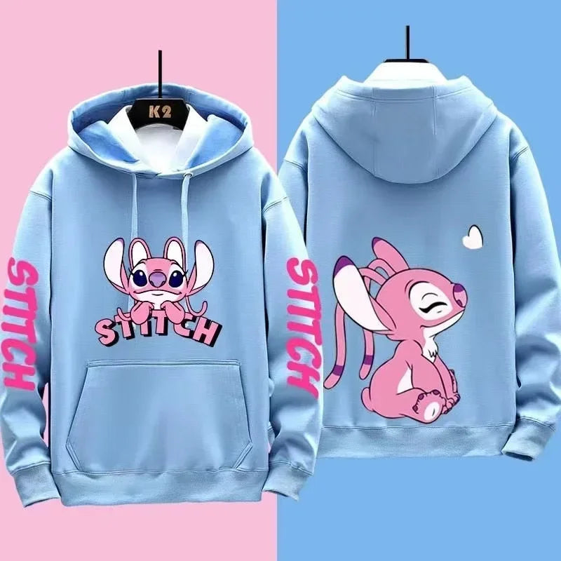 Miniso Funny Anime Autum Winter Men Women Hoodie Children Clothe Kid Girl Boy Lilo and Stitch Sweatshirt Manga Hoody Baby Casual