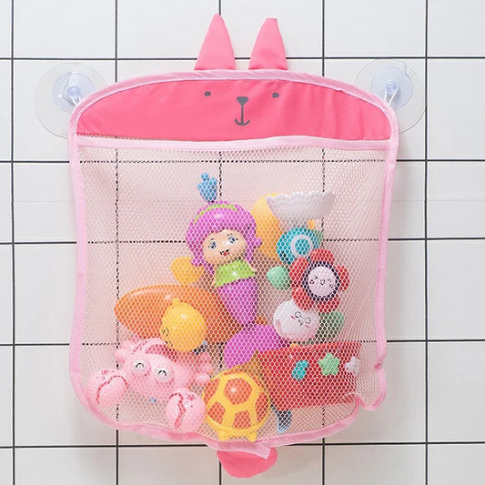 Baby Bathroom Mesh Bag Cartoon Animal Shapes Cloth Sand Toys Storage Net Bag Sucker Organizer for Children Bath Toys Kid Basket