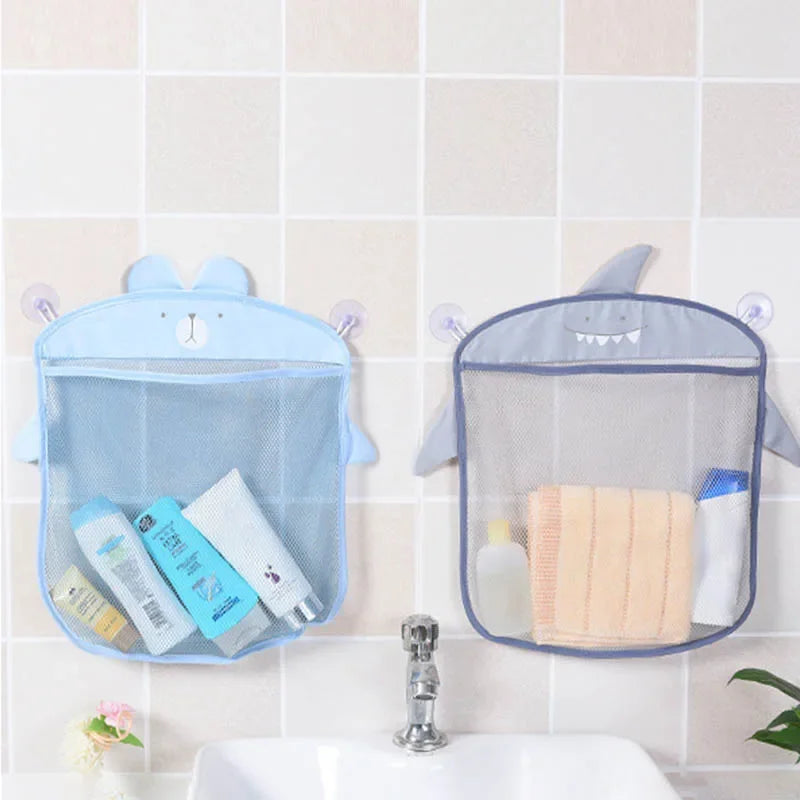 Baby Bathroom Mesh Bag Cartoon Animal Shapes Cloth Sand Toys Storage Net Bag Sucker Organizer for Children Bath Toys Kid Basket