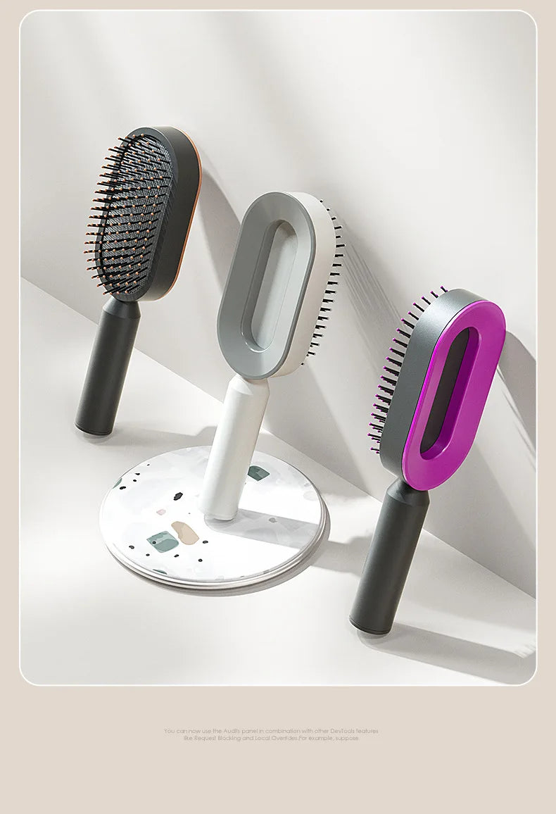 Self Cleaning Hair Brush Massage Home Hair Comb Anti-Static Hairbrush 3D Air Cushion Hair Brushes Hairdressing Styling Hair Tool