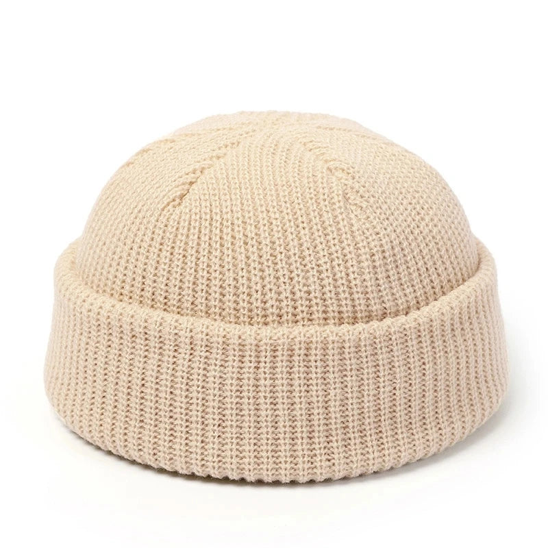 Knitted Hat for Men & Women Caps Wool Fashion Simple Warm Skullies Beanies Solid Autumn Winter Beanie Cap Trendy Style