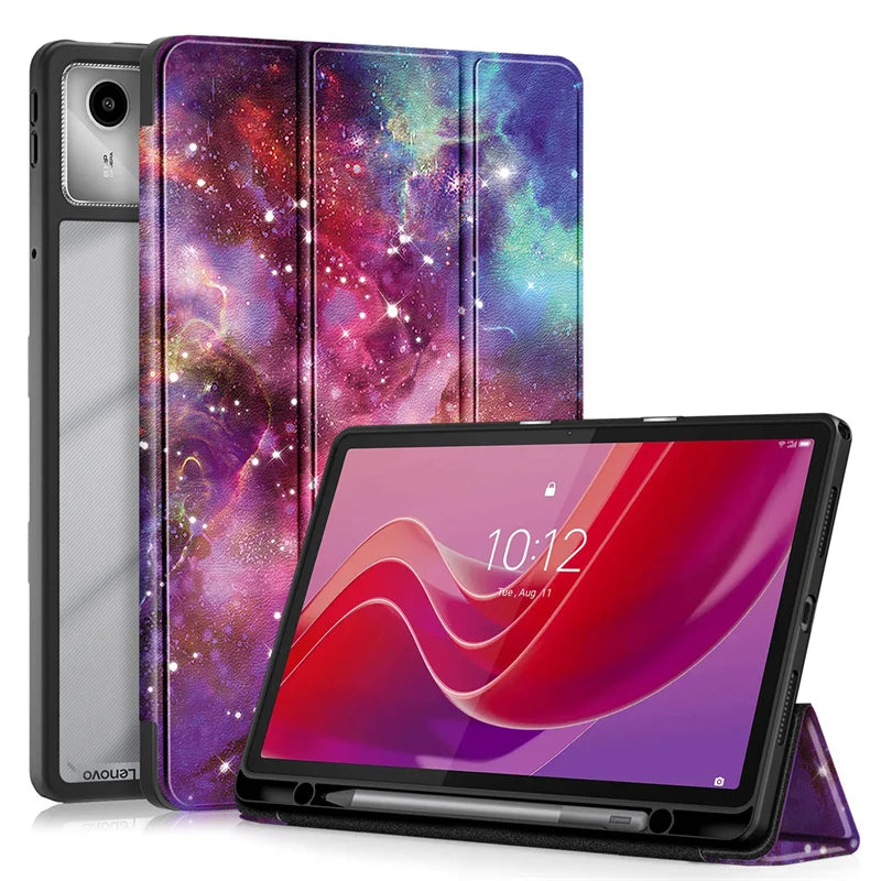 Tablet for Lenovo Tab M11 Case with Pen Holder Folding Stand Acrylic TPU Back Cover for XiaoxinPad Xiaoxin Pad 2024 Case 11 inch