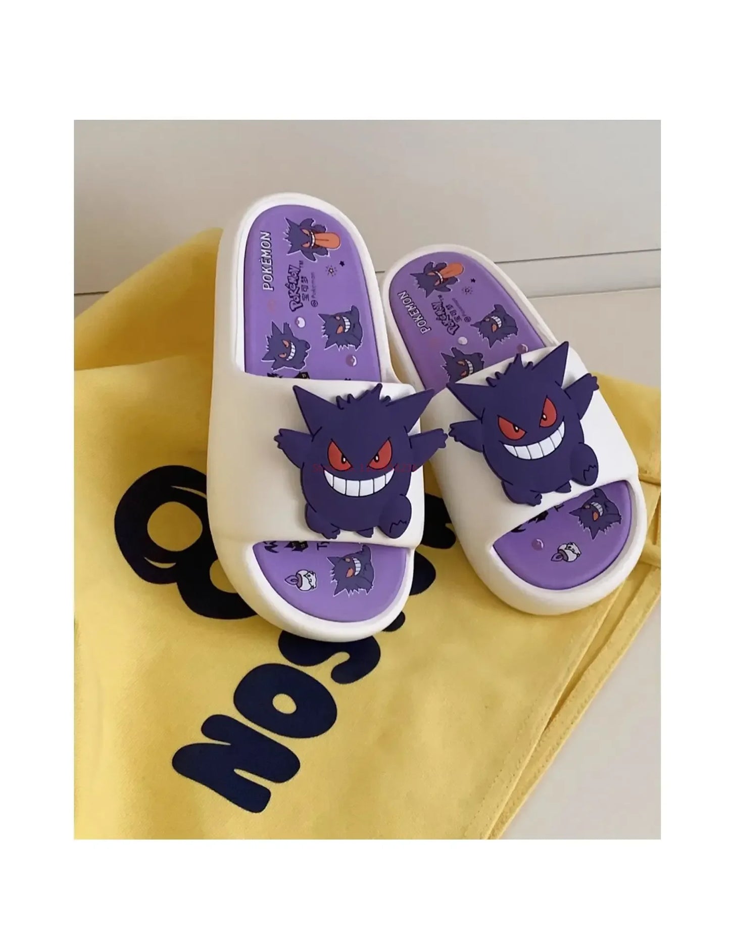 Pokemon Gengar Anime Peripheral Slippers For Men And Women Trendy And Cool Internet Infrared Anti Slip Eva Couple Slipper Gift