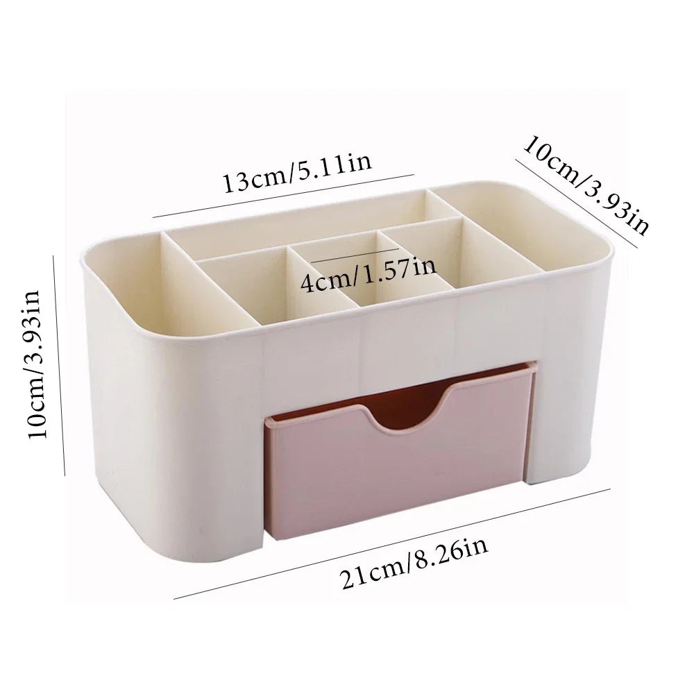 Nail Art Organizer Desktop Drawer Cosmetic Storage Box Makeup Brush Organizer Box Jewelry Lipstick Mask Compartment