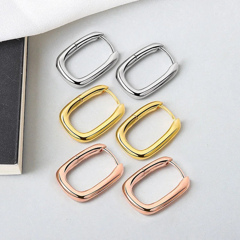 925 Sterling Silver Long Zircon Ear Buckle Fashion Simple Style Women Earrings Birthday Party Gift Fine Jewelry