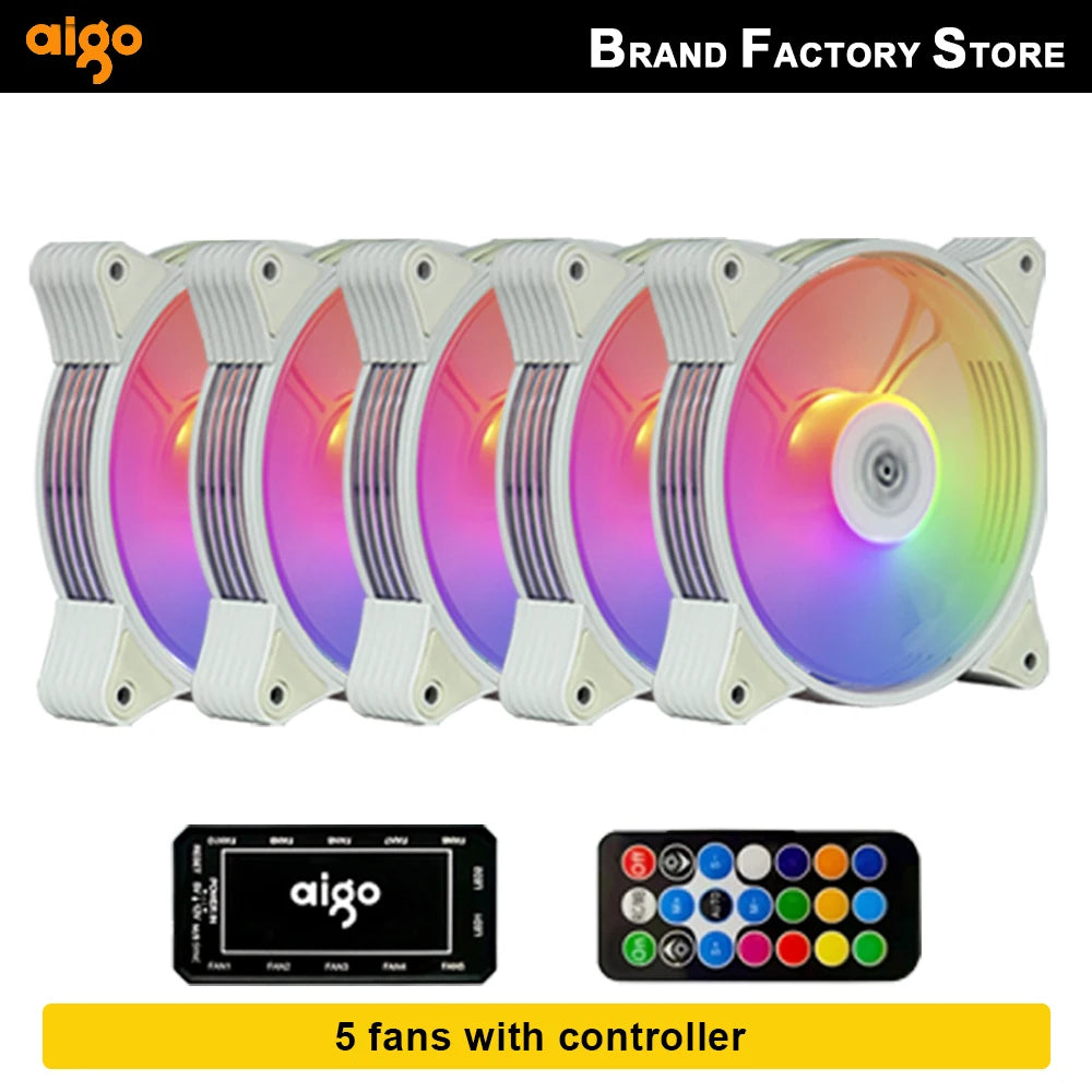 Aigo AR12 120mm pc computer Case Fan RGB Heatsink aura sync sata port 12cm Cooler argb Silent controller fan cooling ventilador