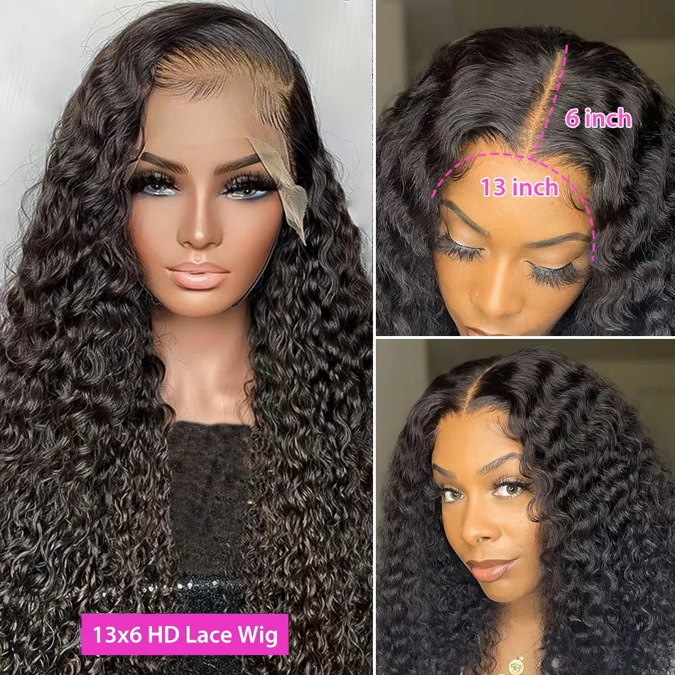 30 40 Inch Deep Wave Lace Front Wigs 13x6 Hd Lace Frontal Wig 13x4 Pre Plucked Wet And Wavy Brazilian Human Hair Wigs For Women