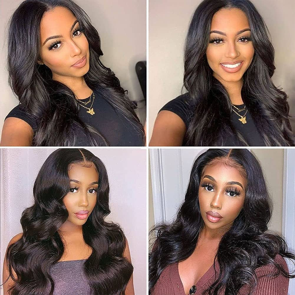 26 Inch Long Body Wave Lace Front Wigs 4X4 Lace Closure Wigs Human Hair Body Wave Brazilian Lace Closure Wigs Human Hair with Baby Hair 150% Density Body Wave Wig Human Hair Wigs for Black Women