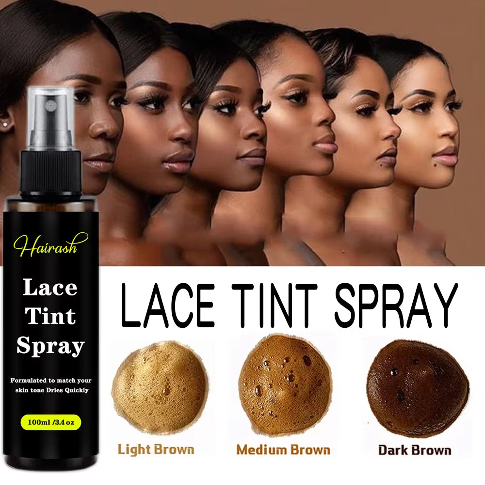 Lace Tint Spray Wig Knots Healer Quick Dry Wig Grids Concealer Hair Tint Mousse for Lace Front Wigs