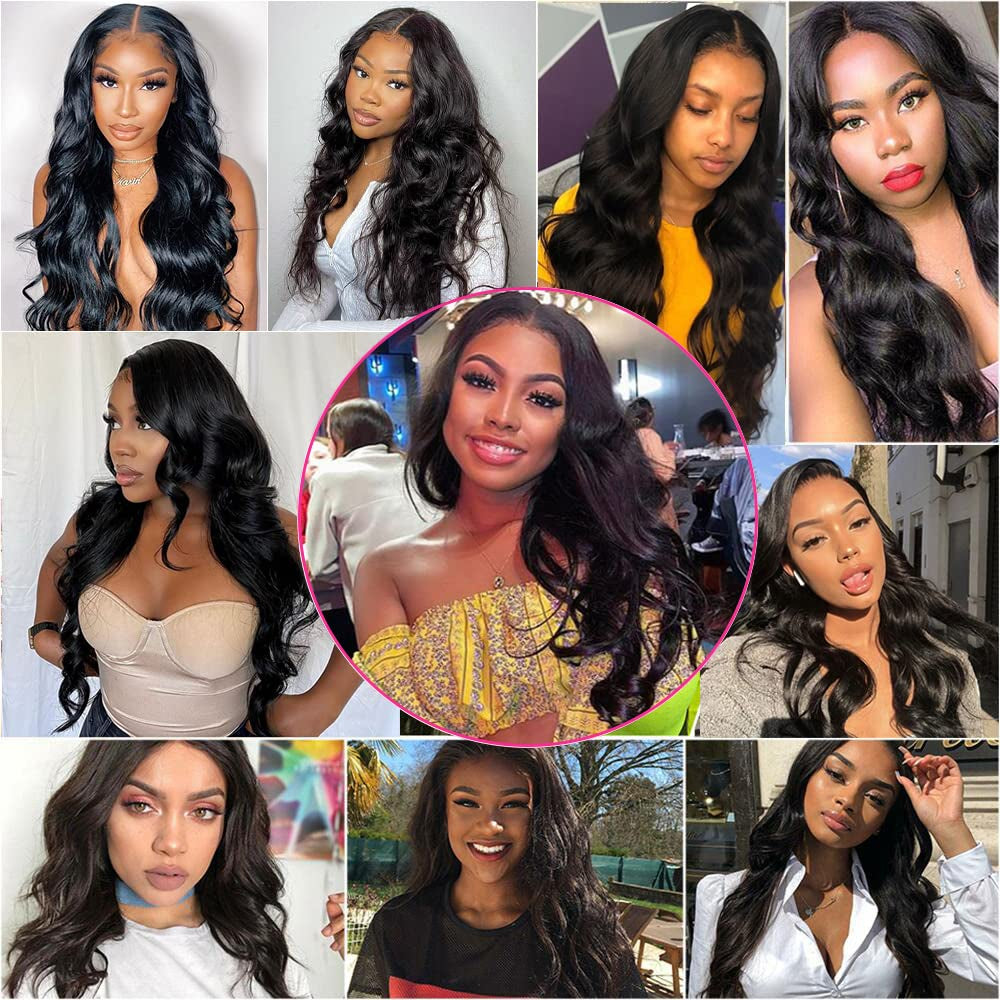 26 Inch Long Body Wave Lace Front Wigs 4X4 Lace Closure Wigs Human Hair Body Wave Brazilian Lace Closure Wigs Human Hair with Baby Hair 150% Density Body Wave Wig Human Hair Wigs for Black Women